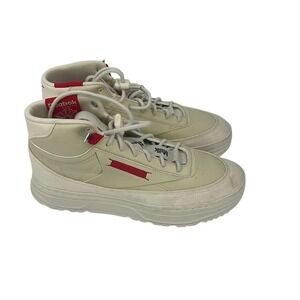 Reebok Club C Geo‎ Mid Vegan Sneakers Casual High Top Shoes Beige Size 10